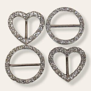 Set of 4 Rhinestone Belt Buckles